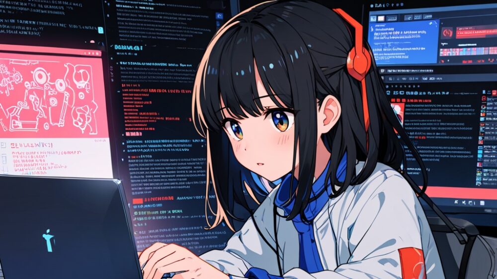 女の子、分析、PC